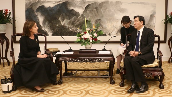中国政府中东问题特使翟隽会见以色列驻华大使潘绮瑞