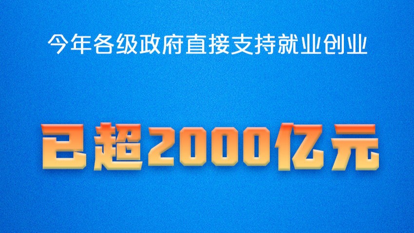 人力资源社会保障部：今年各级政府各类资金直接支持就业创业已超过2000亿元