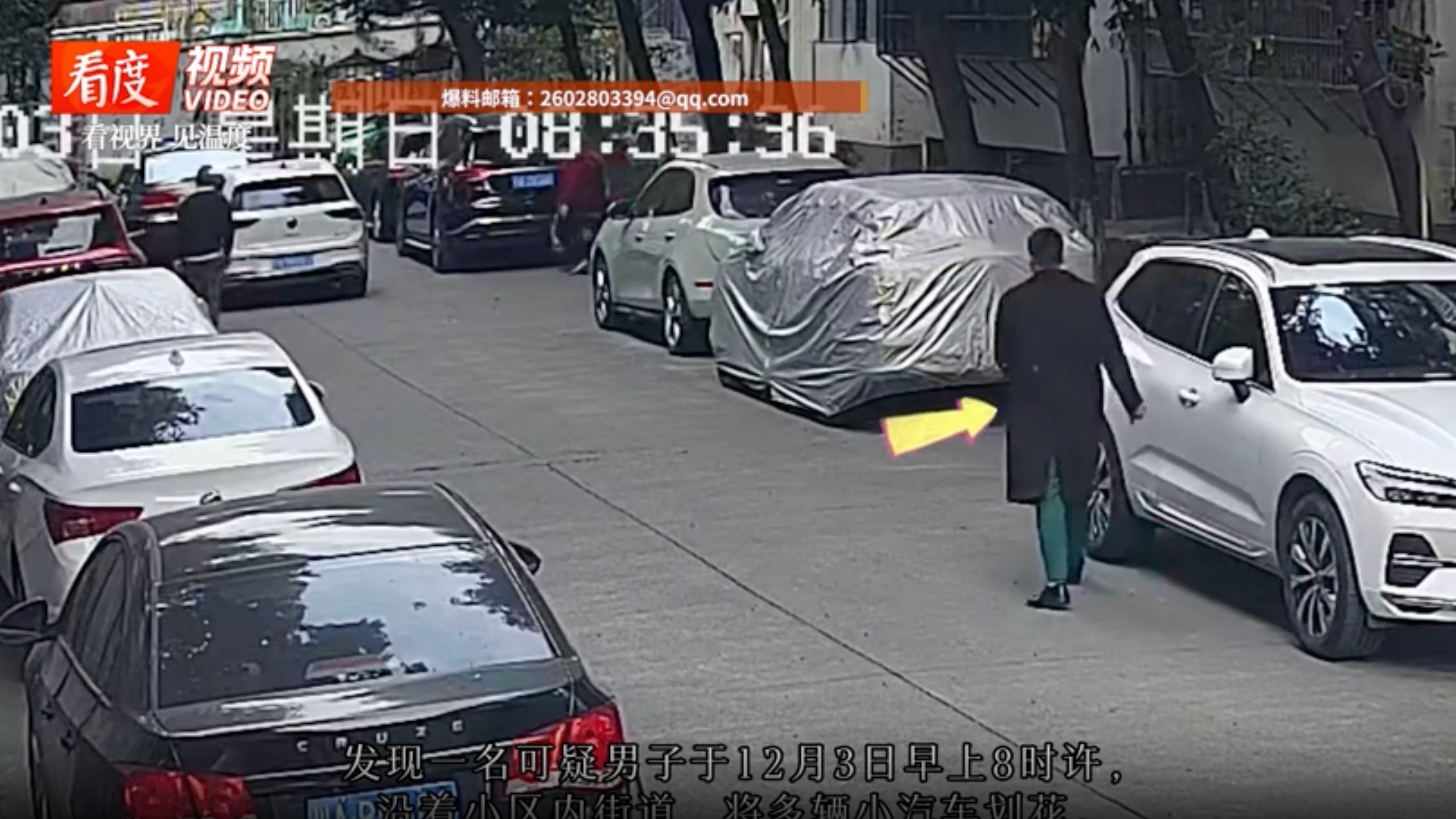 视频｜为发泄情绪用钥匙划伤多辆汽车  武侯区一男子被行拘十天 