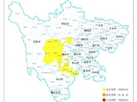 注意！四川24个县市区地灾黄色预警