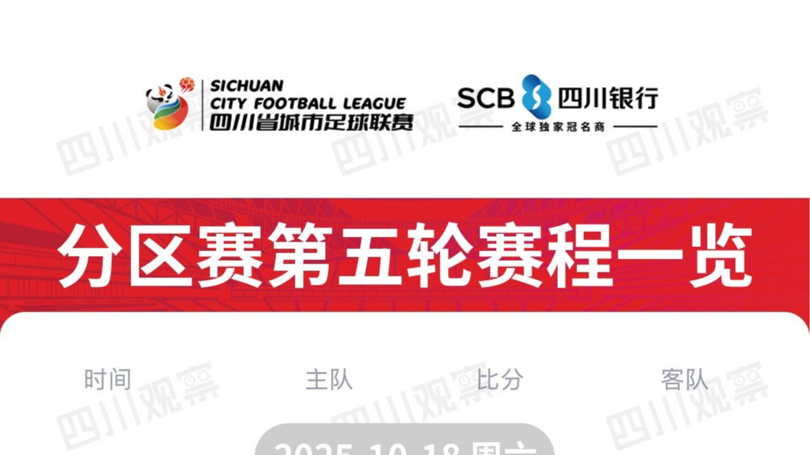 “川超”分区赛第五轮赛程来了！周末双日畅享绿茵盛宴