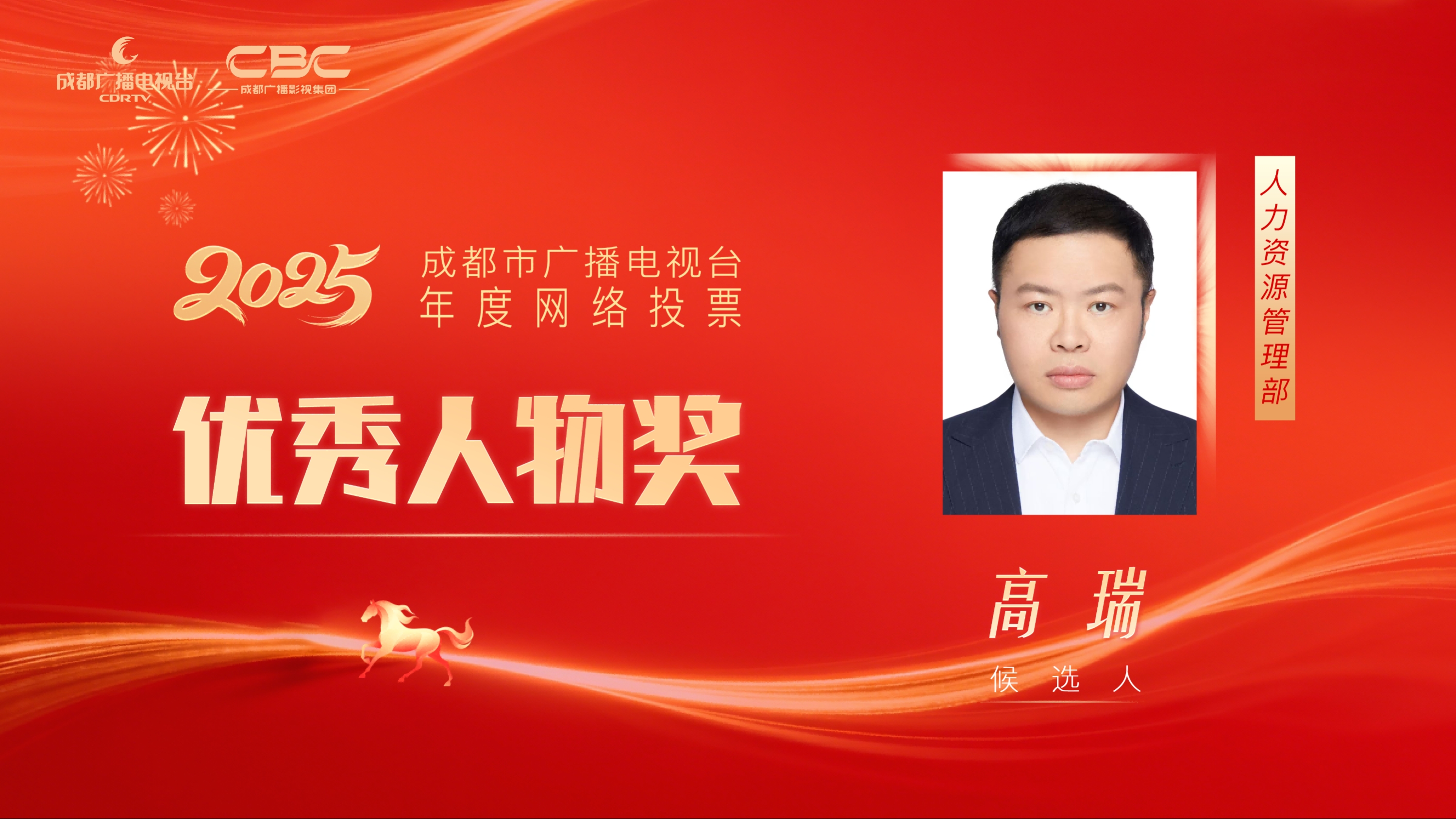 候选人：高瑞，单位：台人力资源管理部