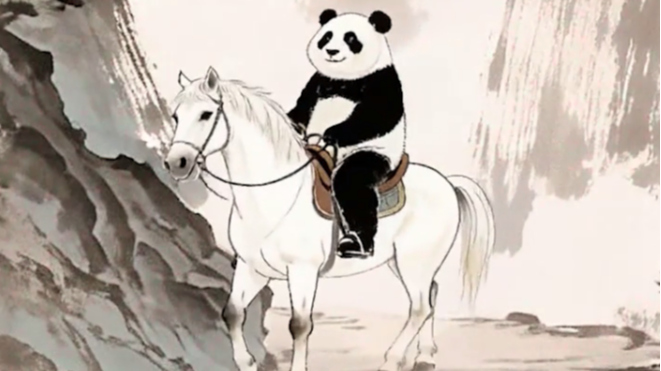 胖娃胖嘟嘟骑马上成都