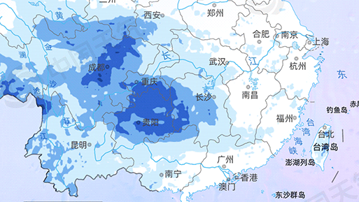 南方今年来最强降雨波及10余省份，降雨进程图来了