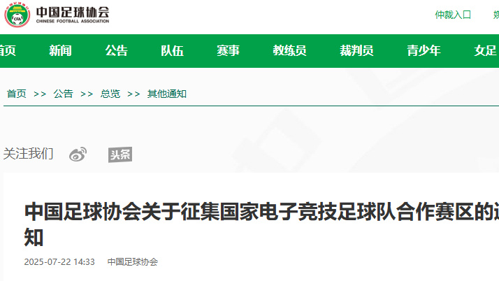 中国足协将组建国家电子竞技足球队