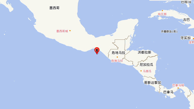 墨西哥沿岸近海发生5.8级地震 震源深度10千米