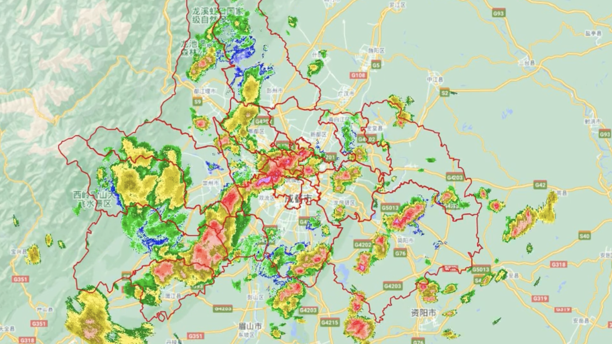 成都发布强对流短时临近天气预报 这些区域雨来了！