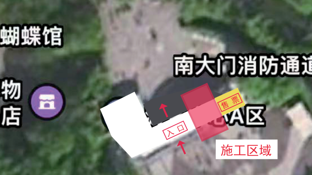 明日起  成都熊猫基地南大门检票区域改造施工 人工售票范围将减小
