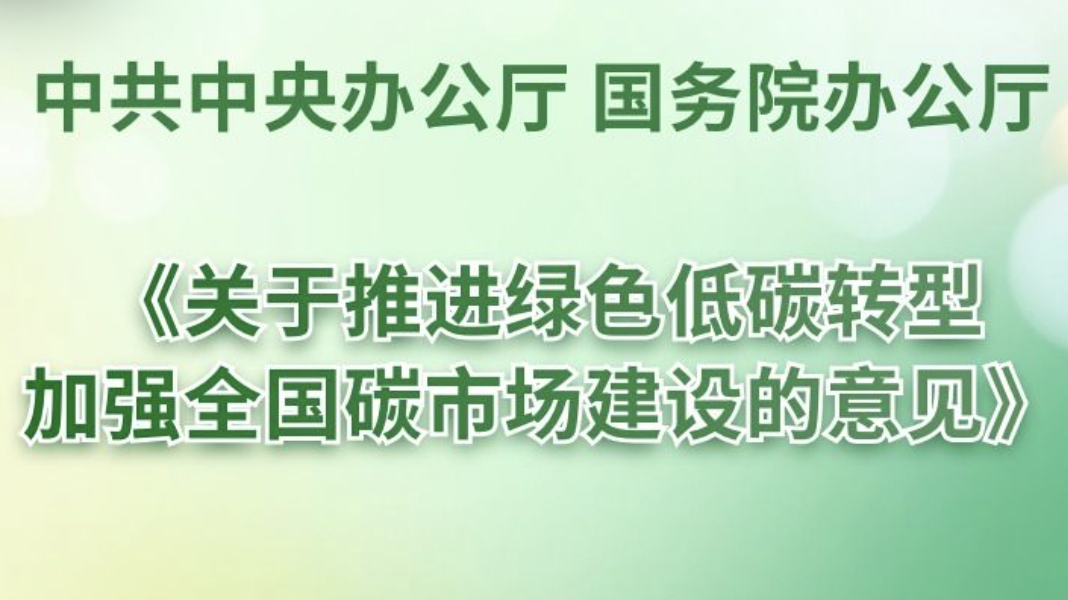 事关全国碳市场建设，中办、国办重磅文件对外公布