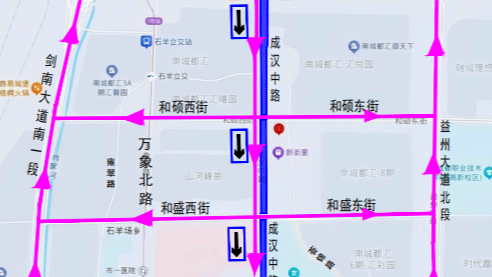 9月10日起，高新区成汉中路实施机动车由北向南单向通行