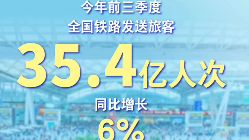 今年前三季度全国铁路发送旅客35.4亿人次