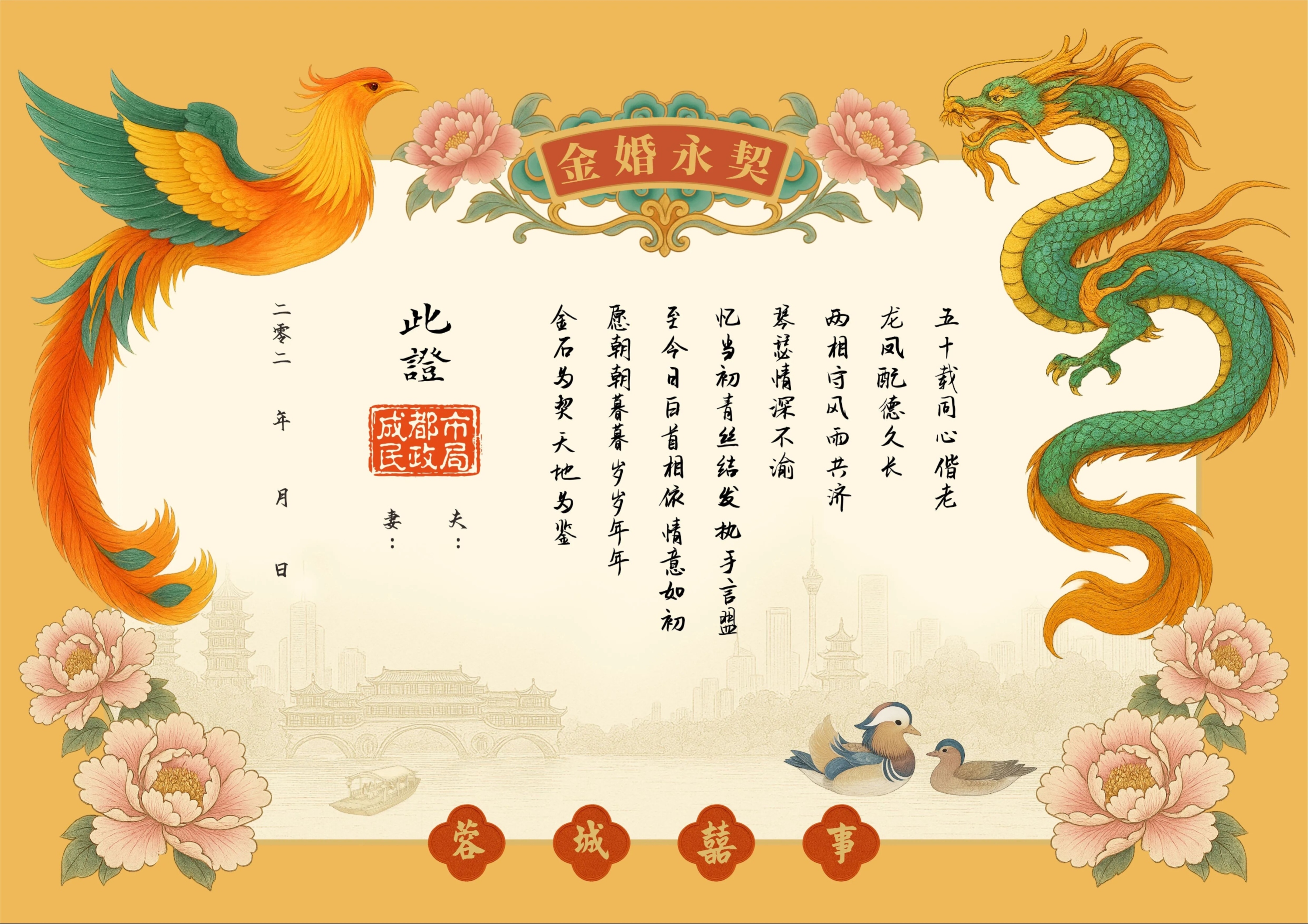 成都定制版婚书再“上新”！10月29日正式开启