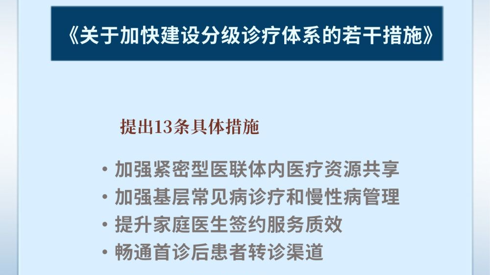 国办公布《关于加快建设分级诊疗体系的若干措施》