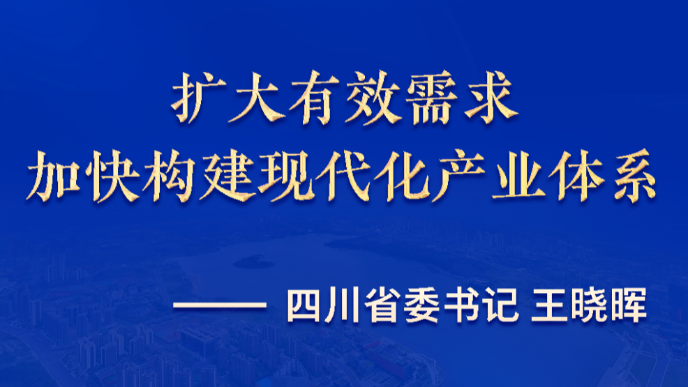 权威访谈·“强信心·抓落实”|扩大有效需求 加快构建现代化产业体系——访四川省委书记王晓晖