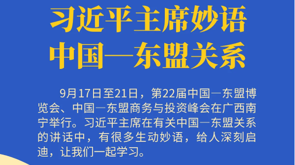 学习进行时丨习近平主席妙语中国—东盟关系