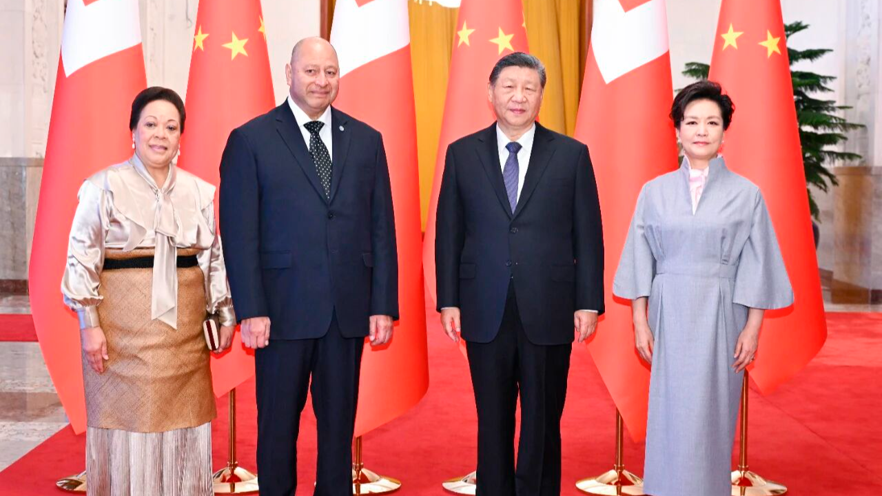 习近平会见汤加国王图普六世