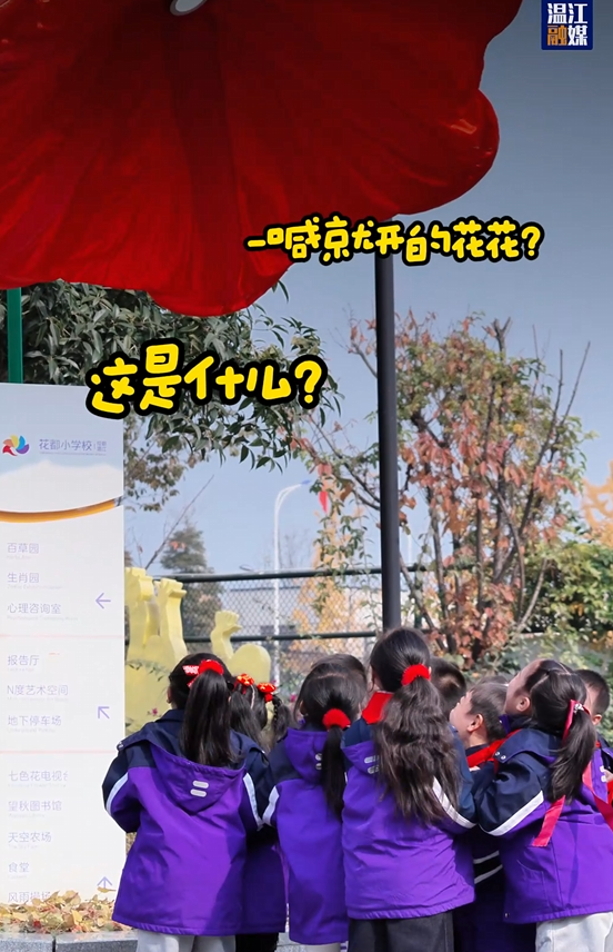 温江一小学有朵“神奇花”一喊就开~