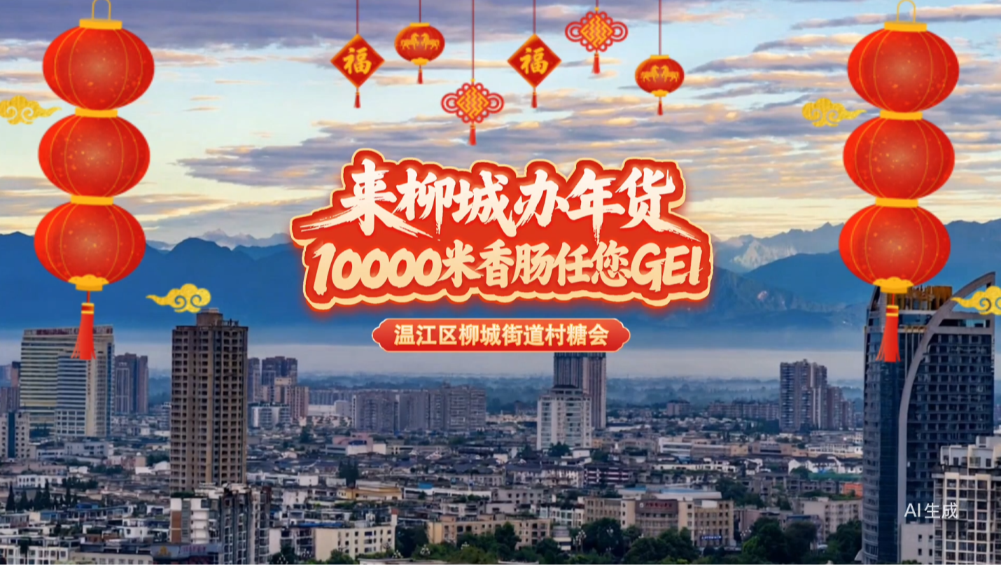 10000米香肠等你来GEI！来温江柳城逛村糖、办年货～